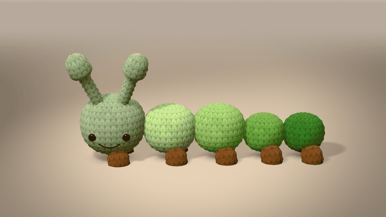 Little Caterpillar Crochet Pattern in 3D: finished