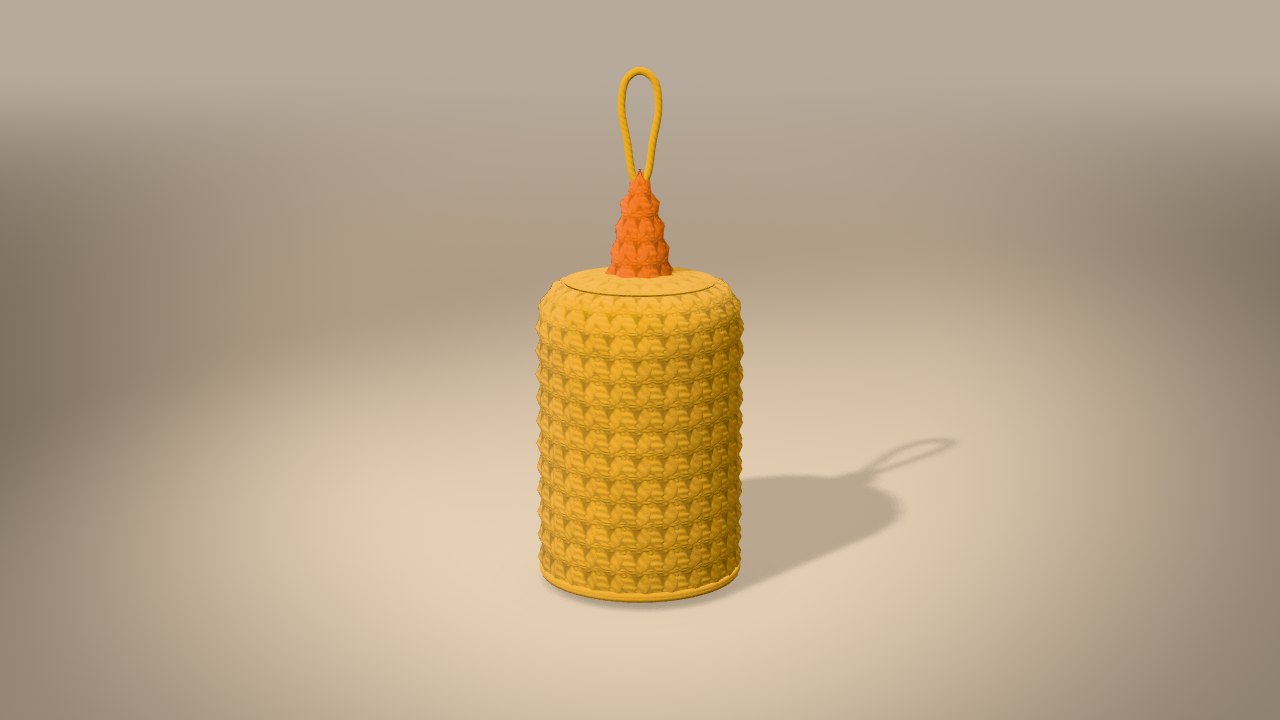 Christmas Candle Ornament in 3D