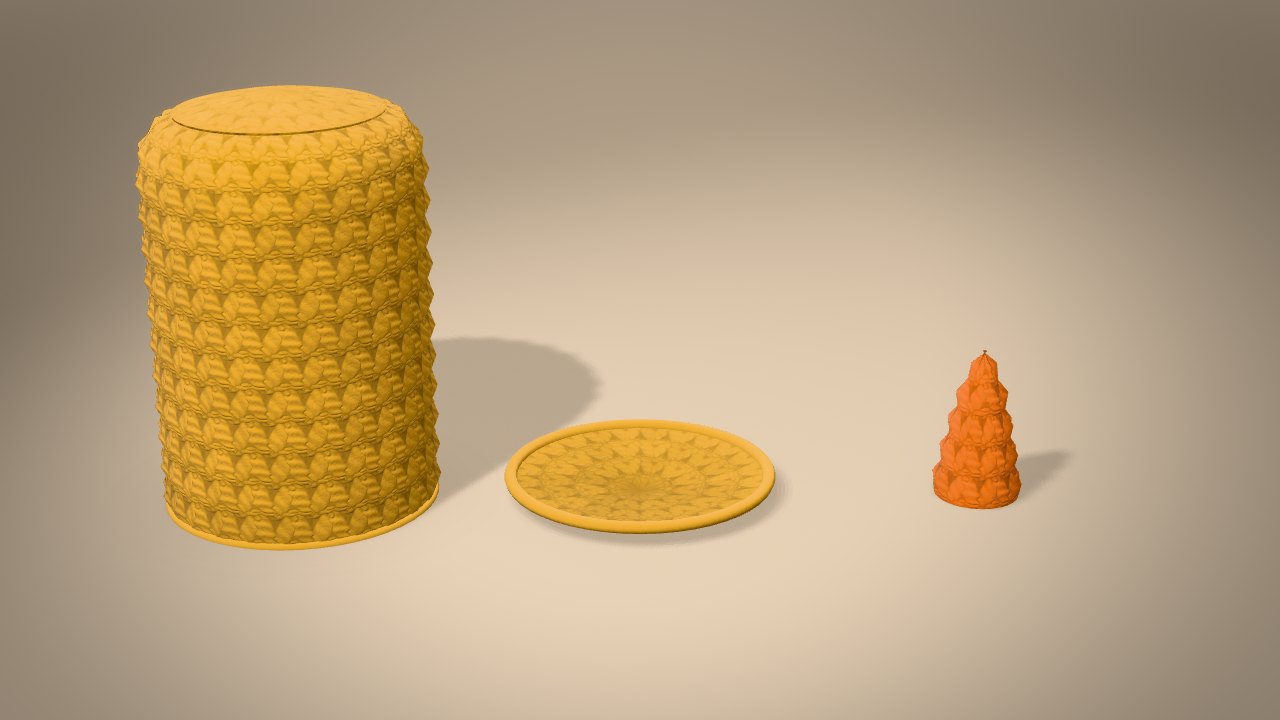 Christmas Candle Ornament in 3D: every piece