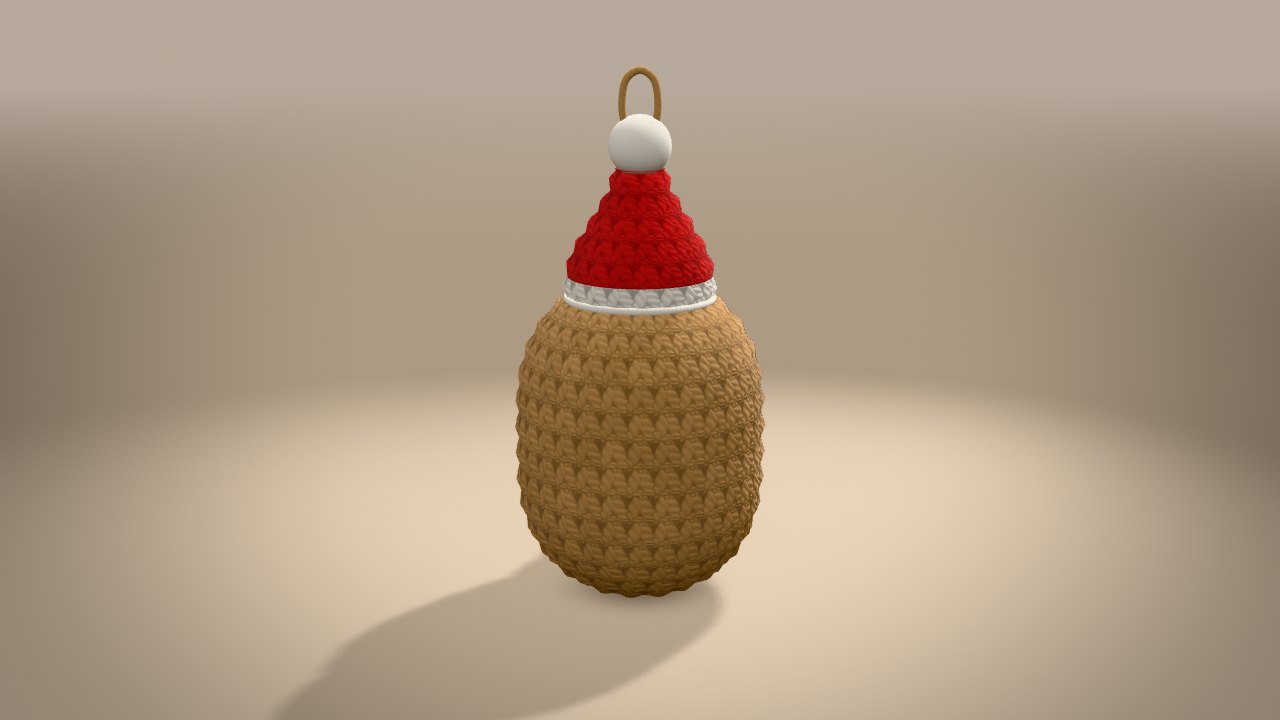 Christmas Hedgehog in 3D: from the back