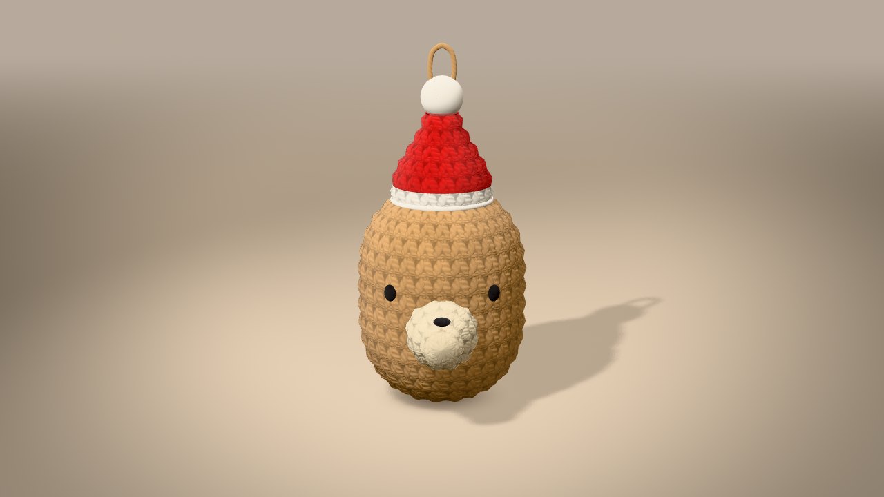Christmas Hedgehog in 3D: finished