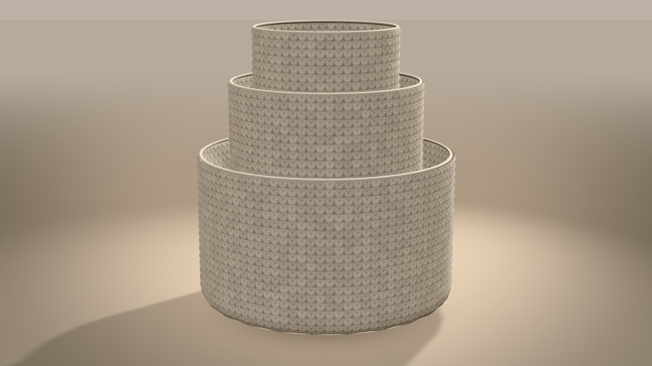 Market Basket Set Crochet Pattern in 3D: from the back