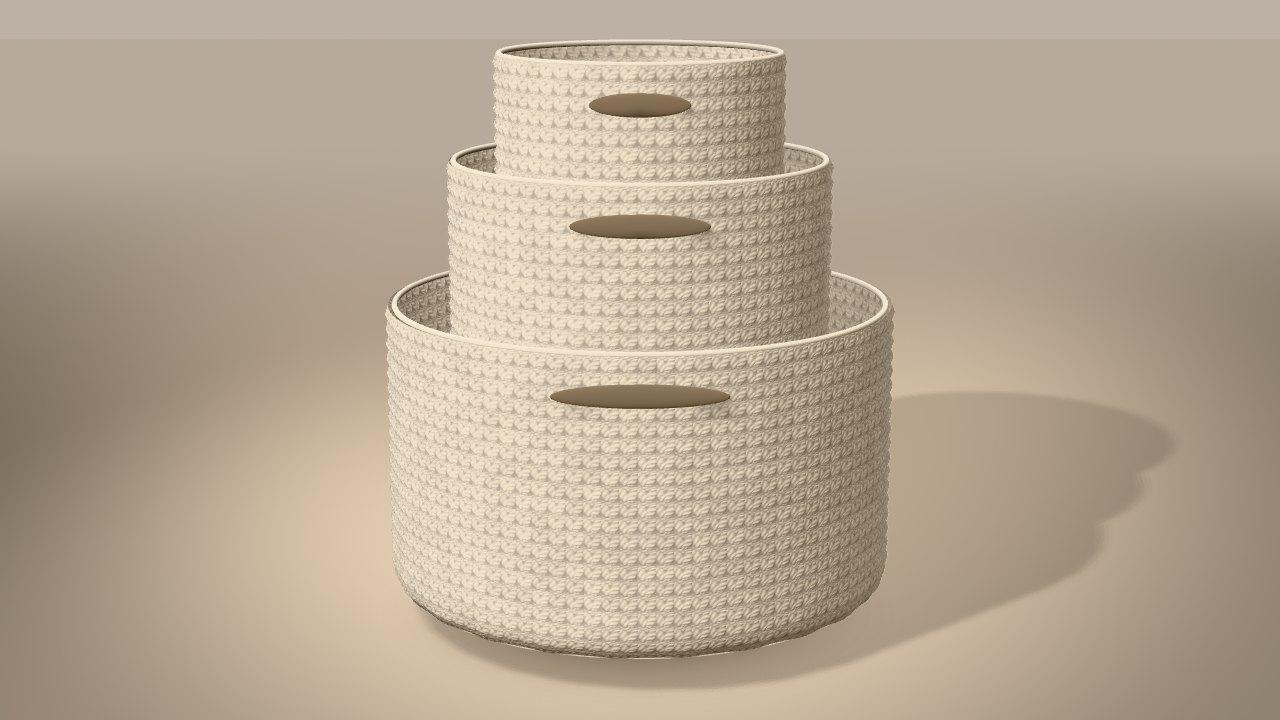 Market Basket Set Crochet Pattern in 3D: finished