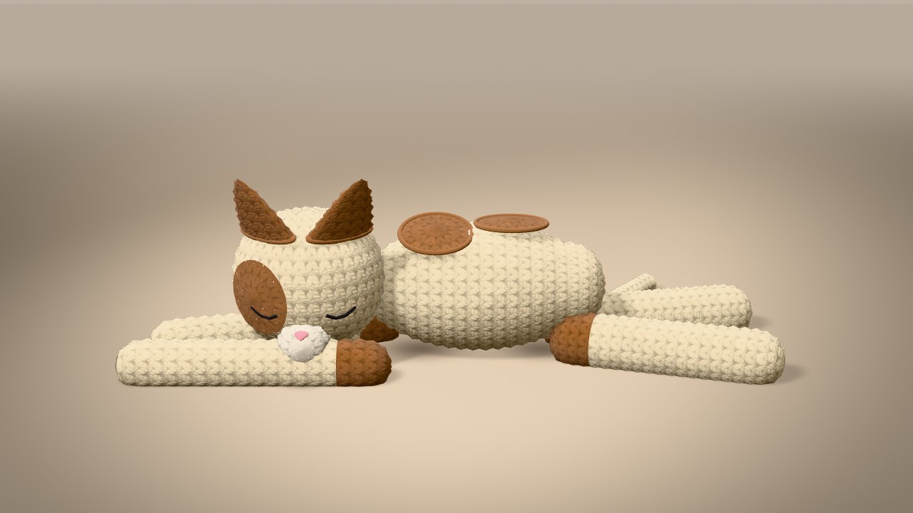 Floppy Cat Crochet Pattern in 3D: finished
