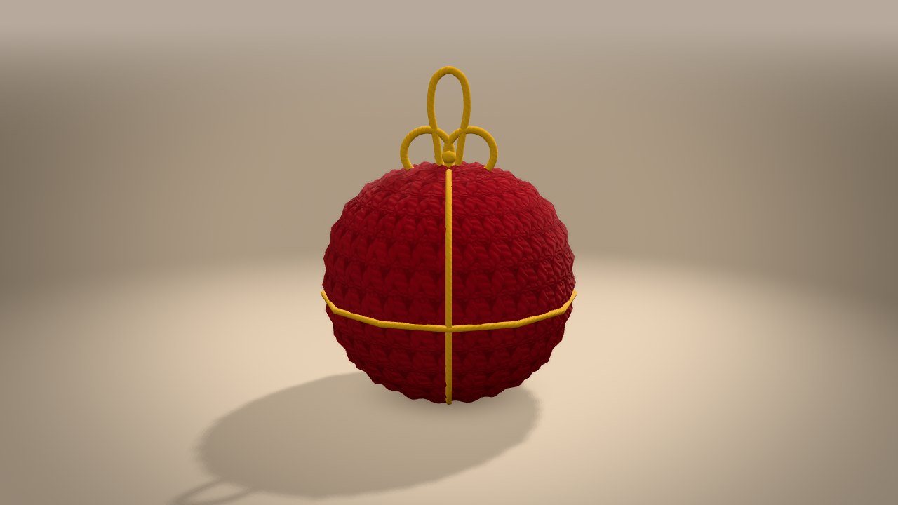 Gift Ball Ornament in 3D: from the back