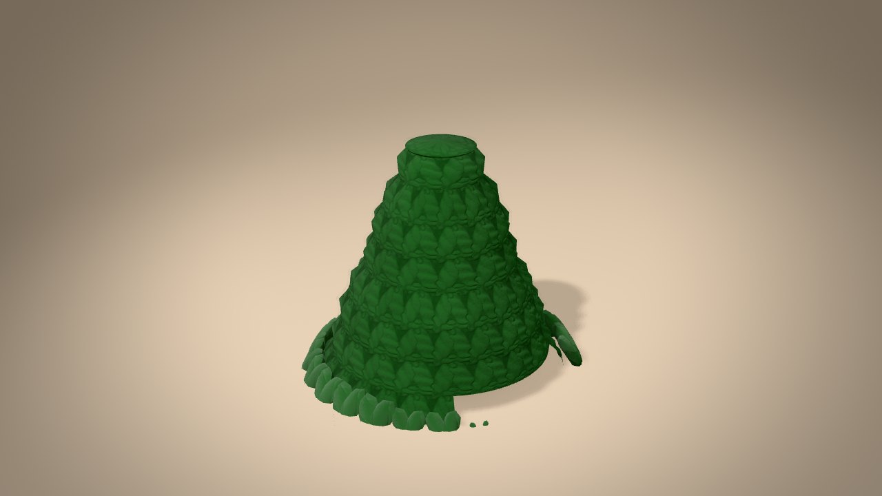 Gnome Ornament in 3D: halfway