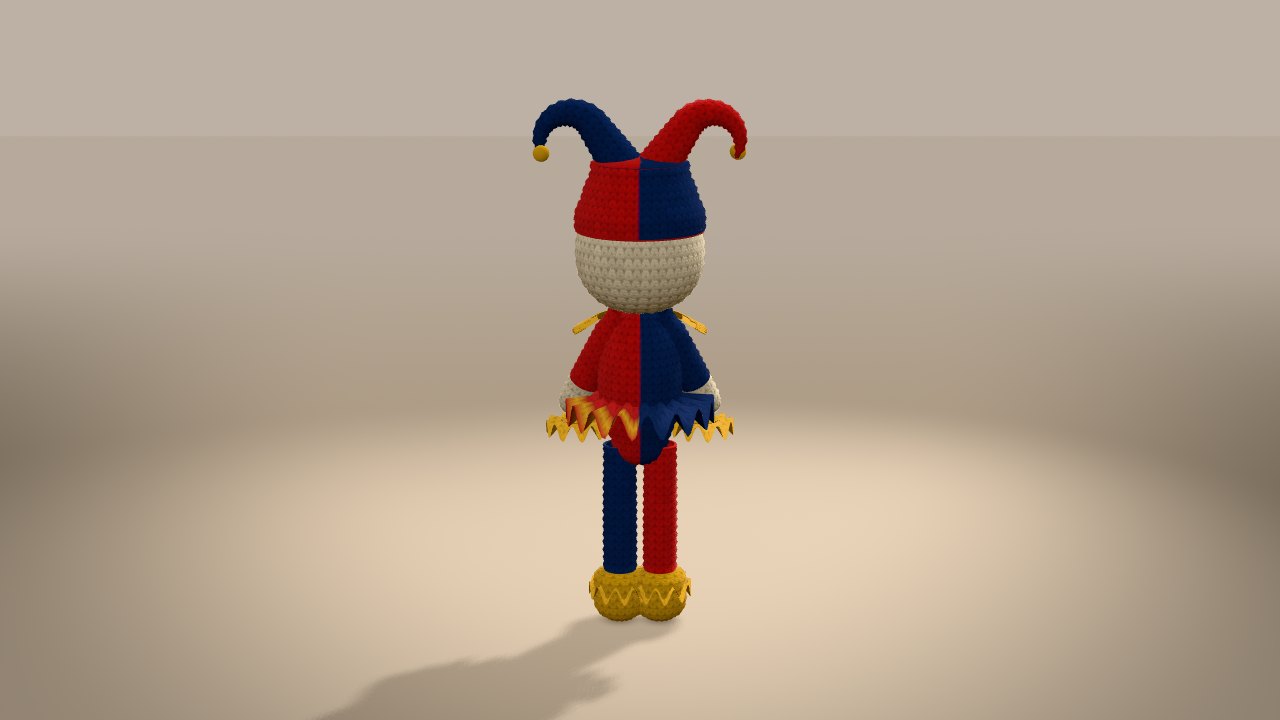 Jester Amigurumi Crochet Pattern in 3D: from the back