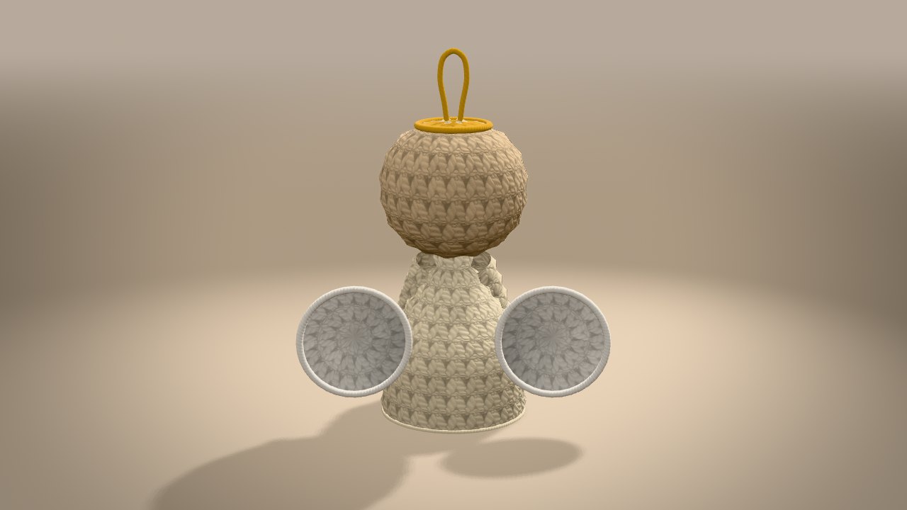 Little Angel Ornament in 3D: from the back