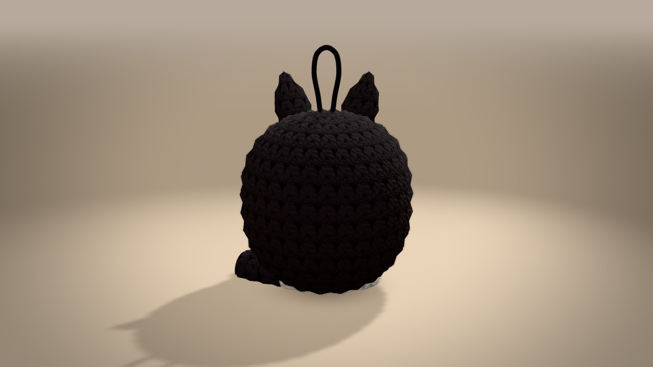 Little Black Cat in 3D: from the back
