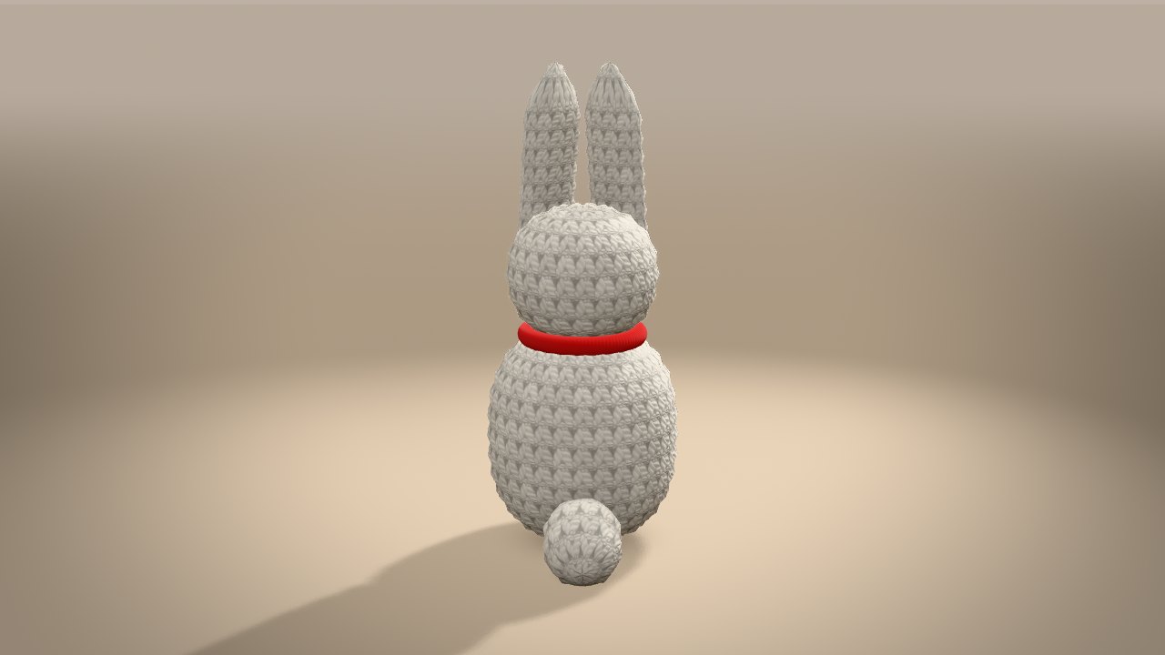Little Christmas Bunny in 3D: from the back