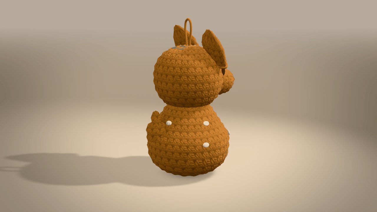 Little Christmas Fawn in 3D: from the back