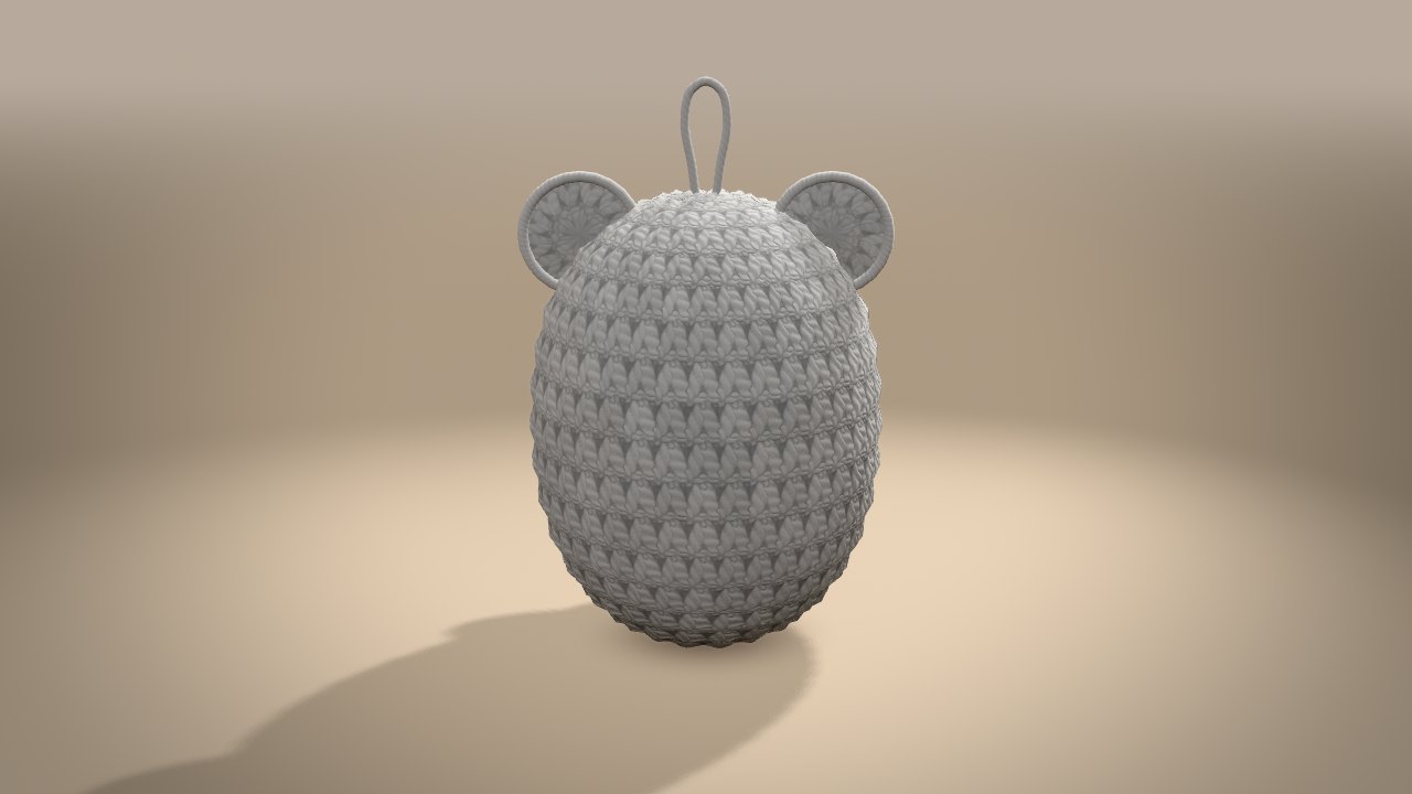 Little Christmas Hippo in 3D: from the back