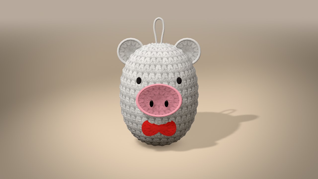 Little Christmas Hippo in 3D: finished