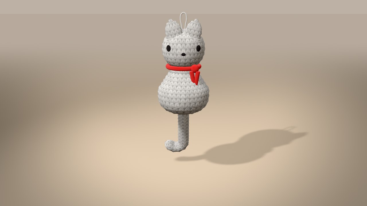 Little Christmas Kitten in 3D