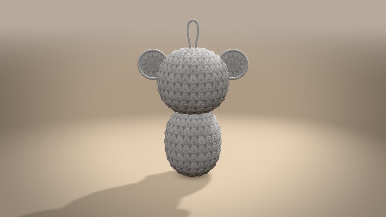 Little Christmas Koala in 3D: from the back