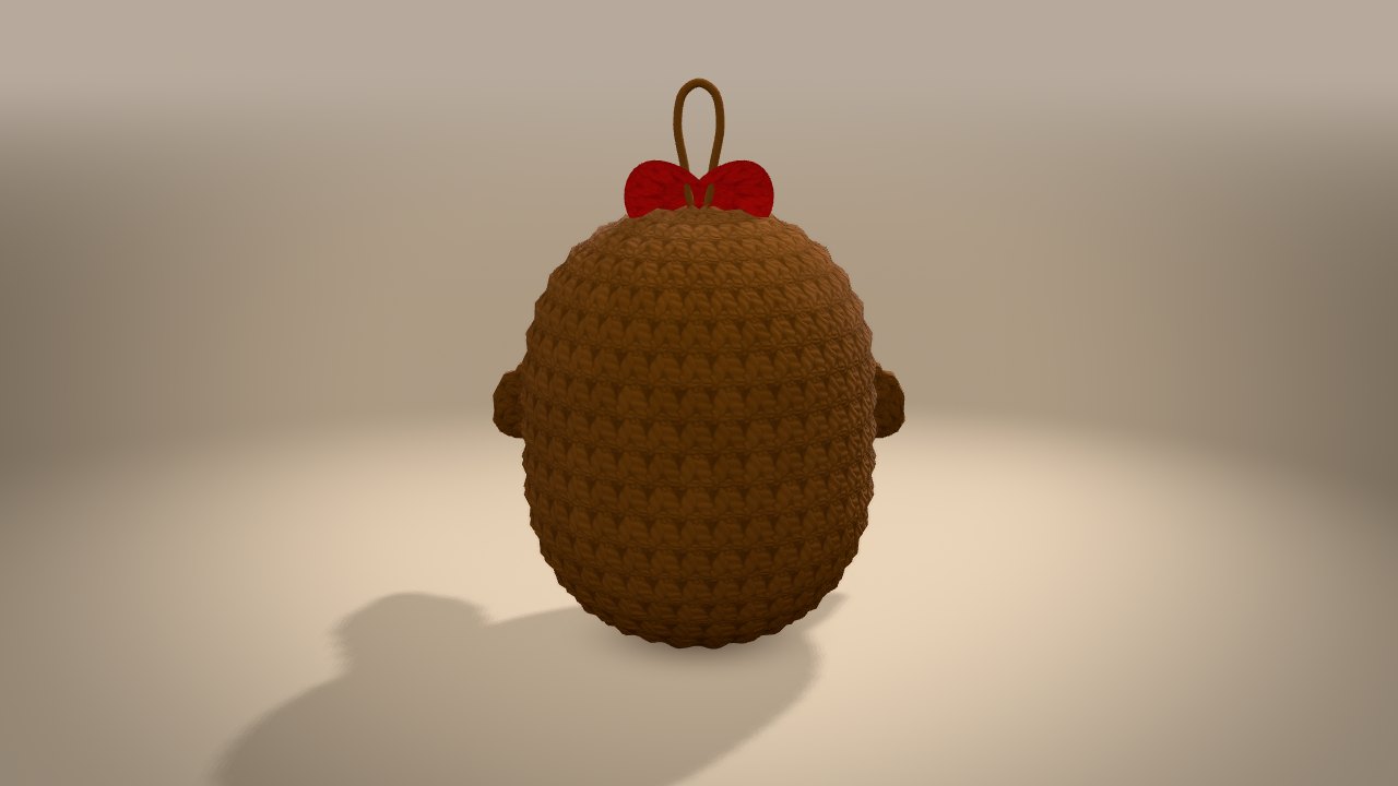 Little Christmas Owl in 3D: from the back