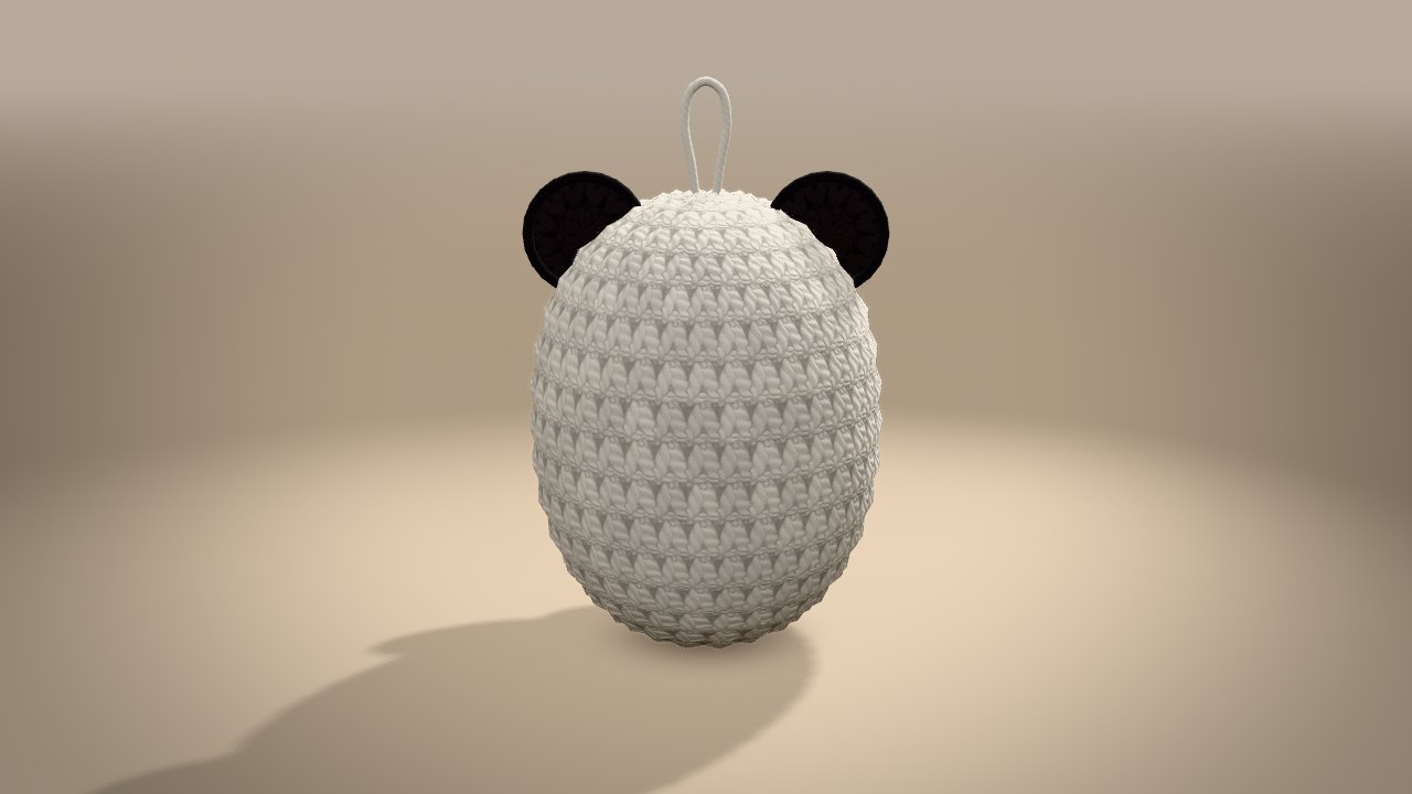 Little Christmas Panda in 3D: from the back