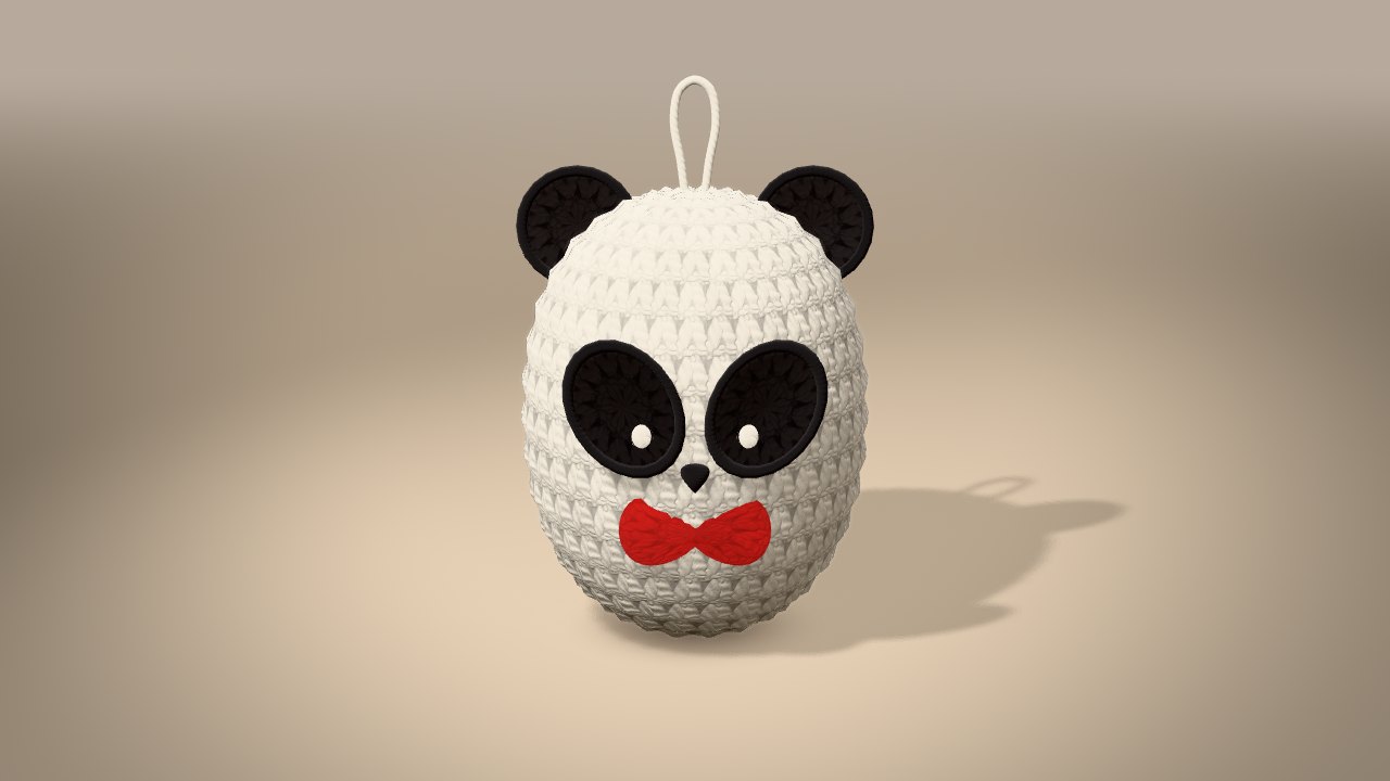 Little Christmas Panda in 3D: finished
