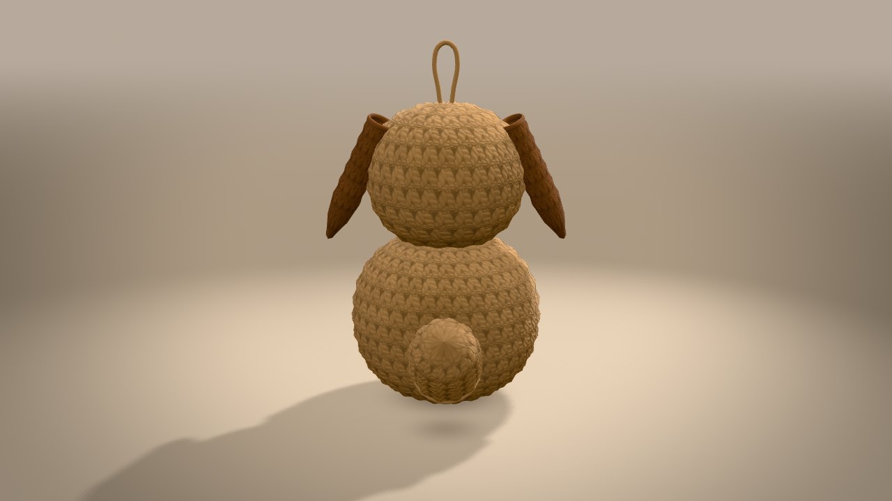 Little Christmas Puppy in 3D: from the back
