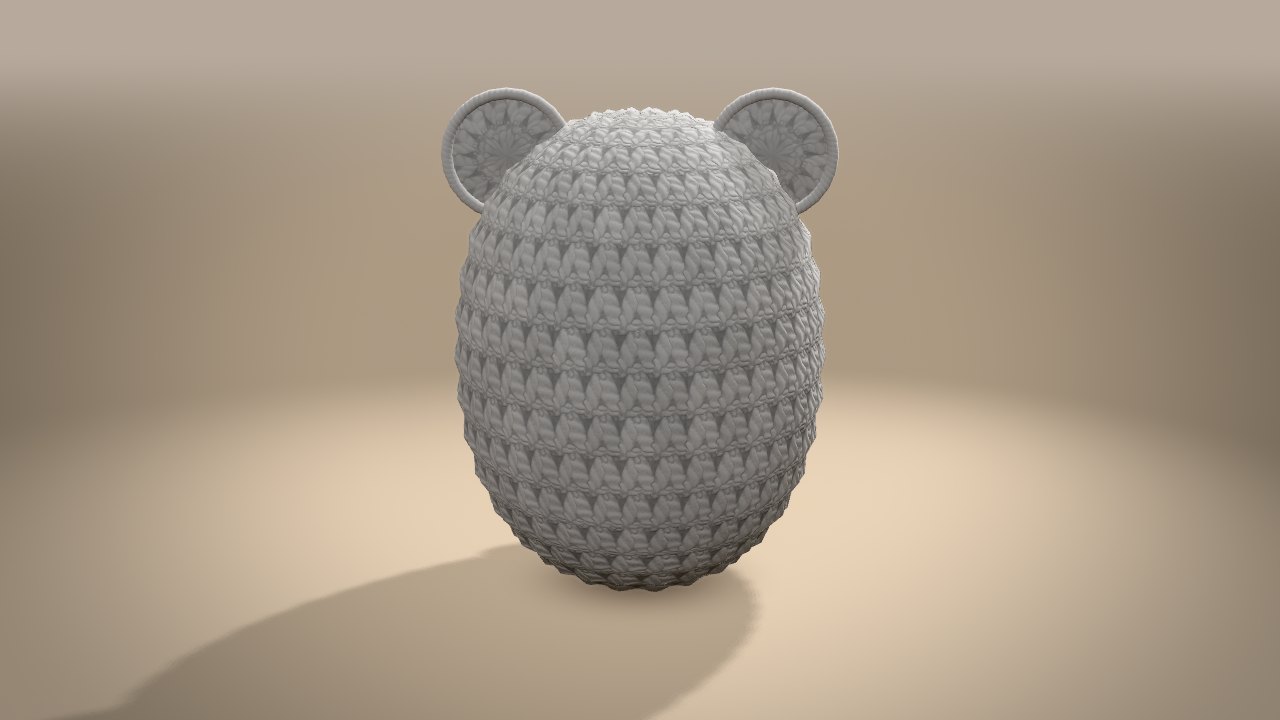 Little Christmas Raccoon in 3D: from the back