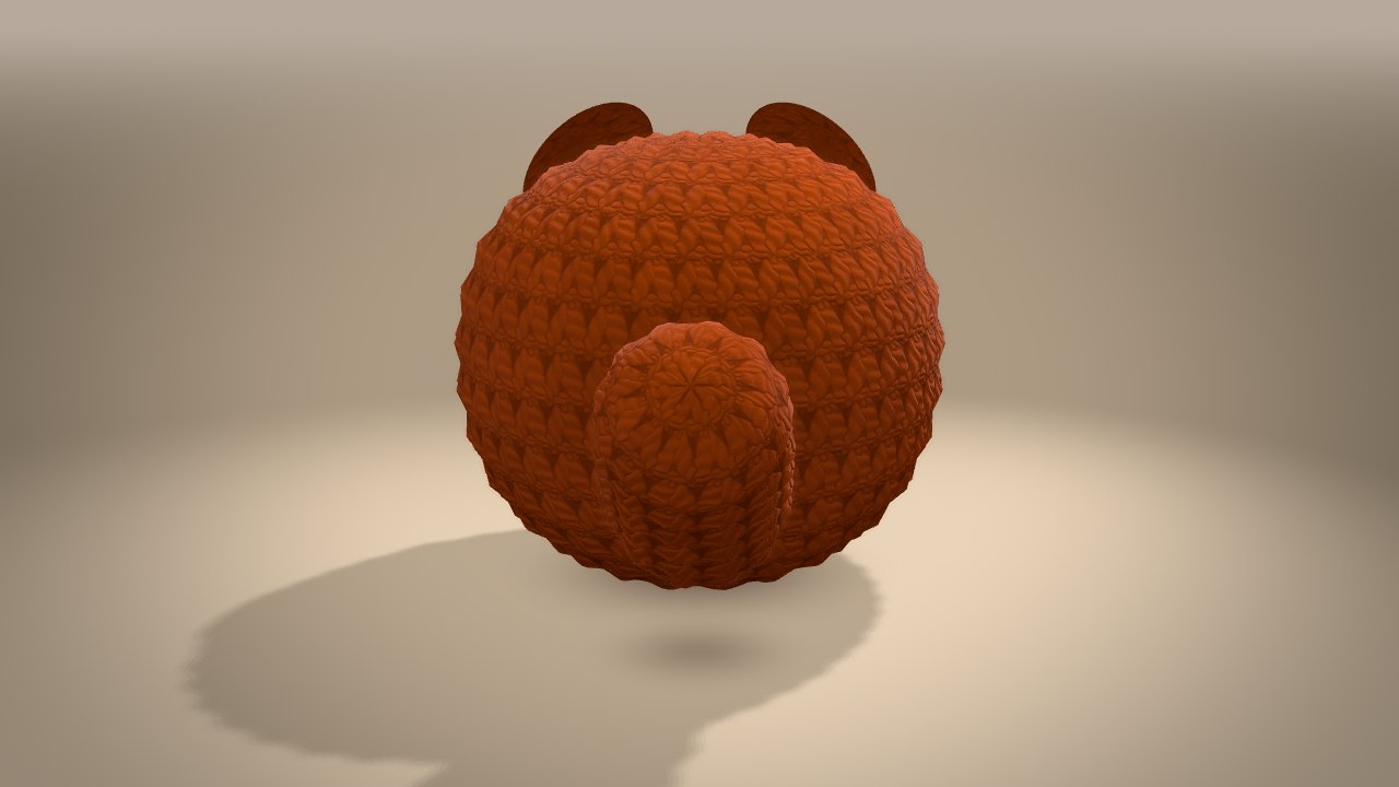 Little Christmas Squirrel in 3D: from the back