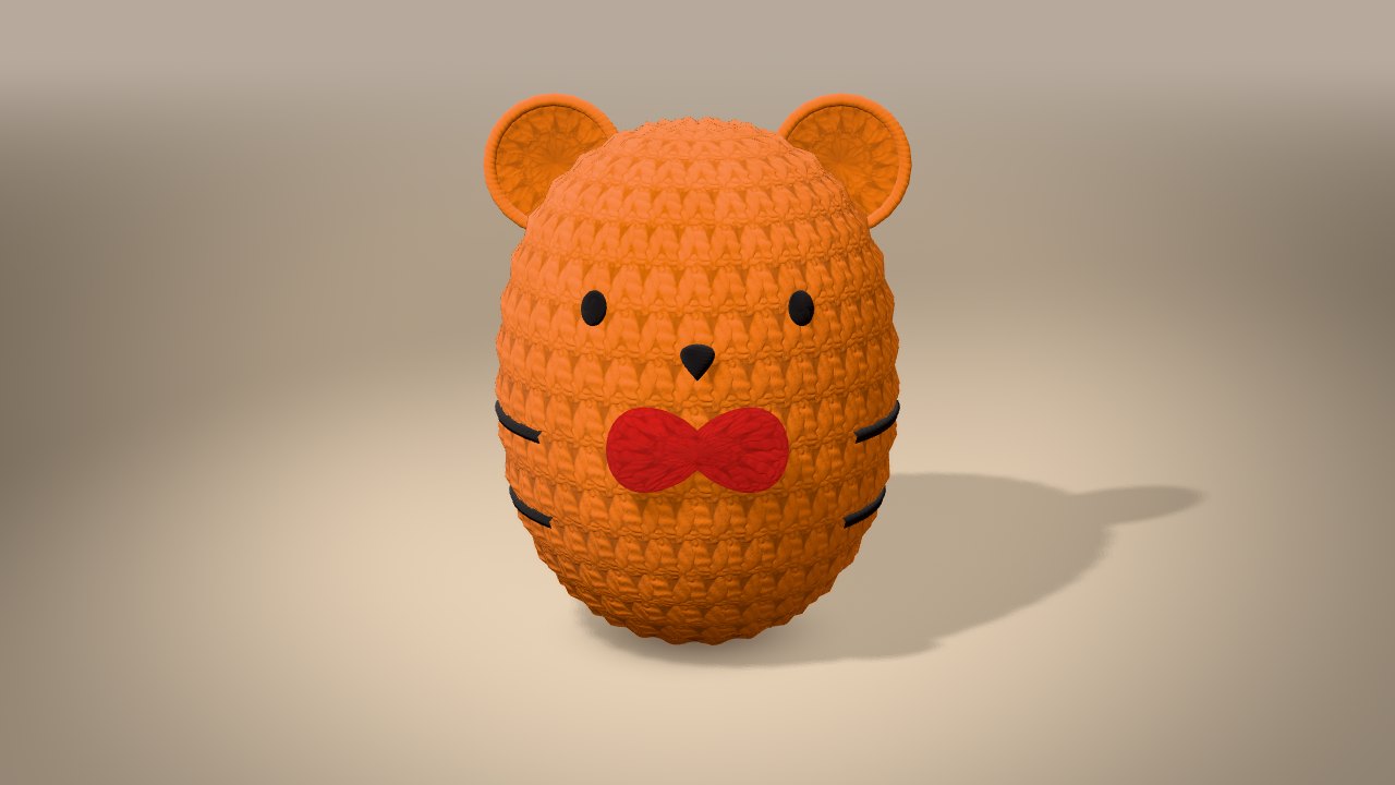 Little Christmas Tiger in 3D: finished