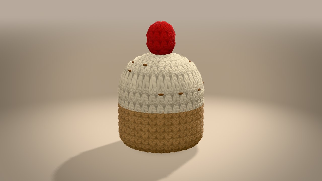 Little Cupcake in 3D: from the back
