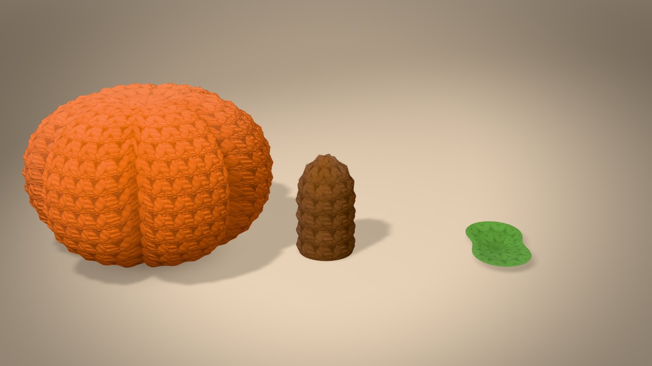 Little Harvest Pumpkin in 3D: every piece