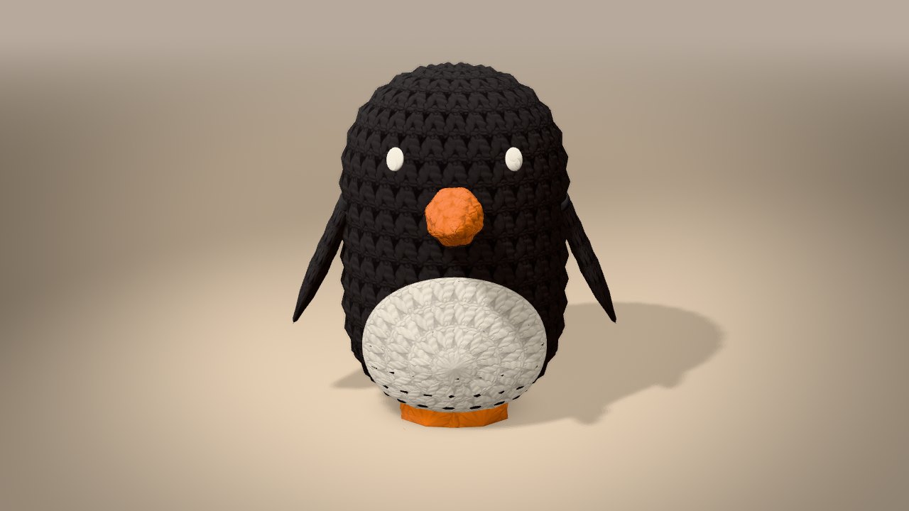 Little Penguin amigurumi, built in 3D from the pattern