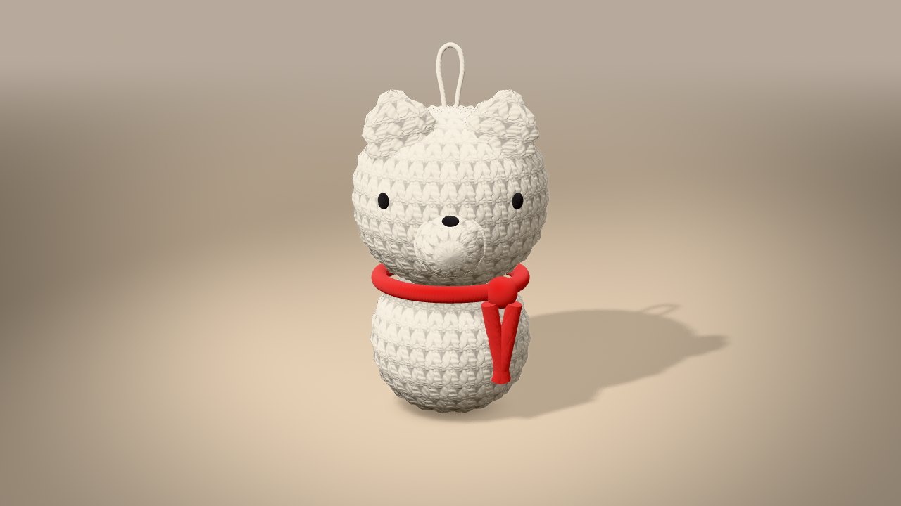 Little Polar Bear Ornament in 3D