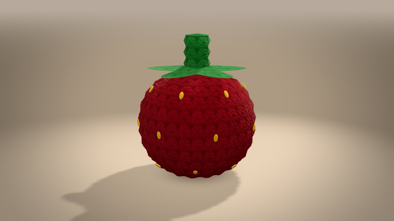 Little Strawberry in 3D: from the back
