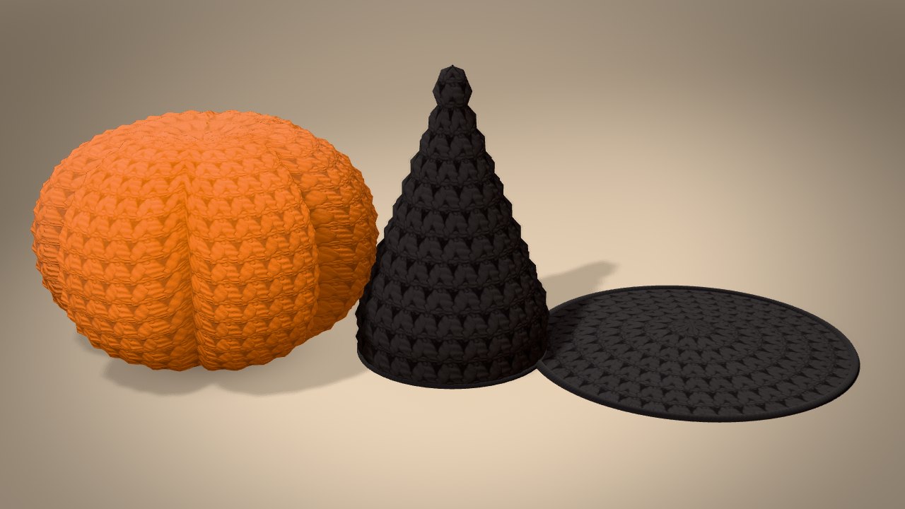 Little Witch Pumpkin in 3D: every piece