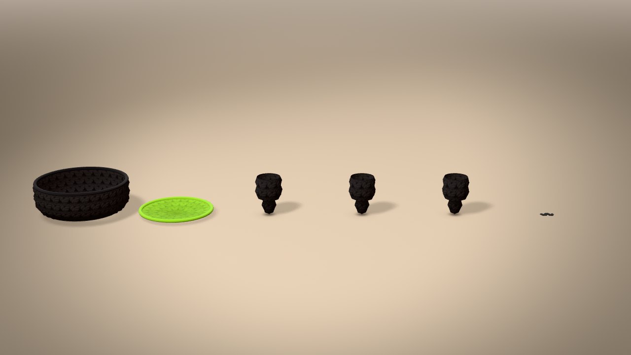 Mini Cauldron in 3D: every piece