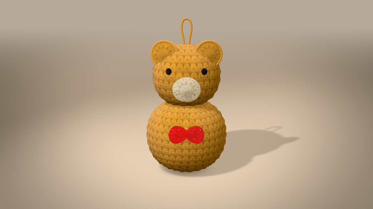 Mini Christmas Bear in 3D: finished