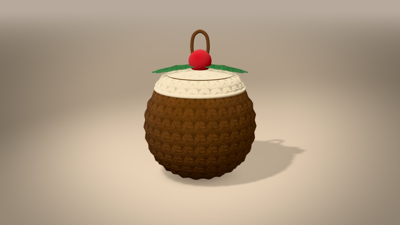 Mini Christmas Pudding in 3D: finished