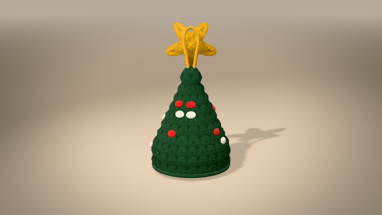 Mini Christmas Tree Ornament in 3D: finished