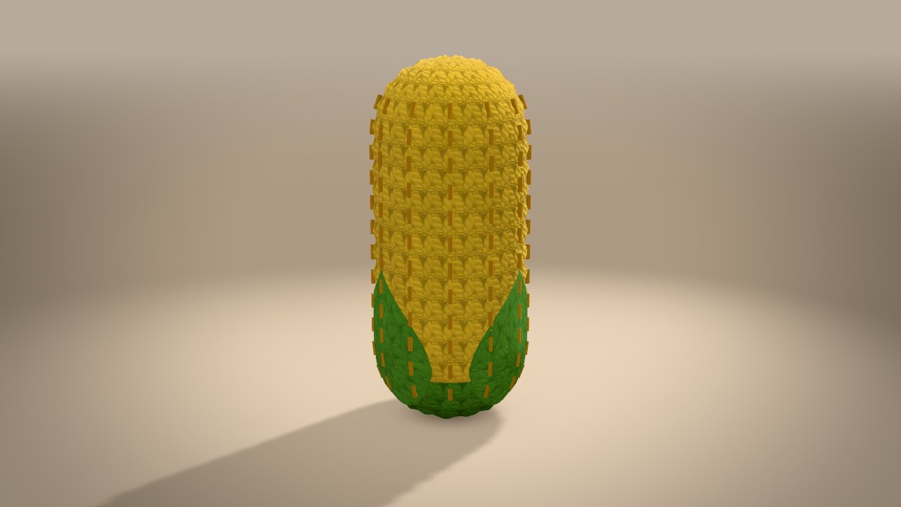 Mini Corn on the Cob in 3D: from the back