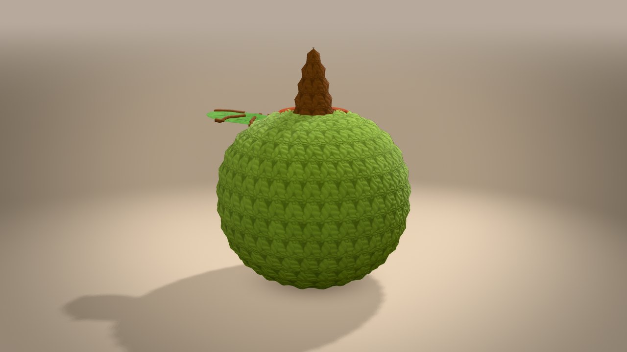 Mini Harvest Apple in 3D: from the back