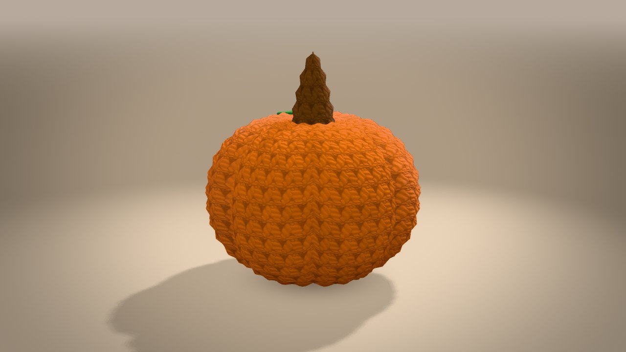Mini Jack-o'-Lantern in 3D: from the back