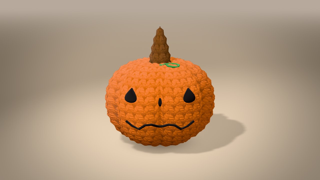 Mini Jack-o'-Lantern in 3D: finished