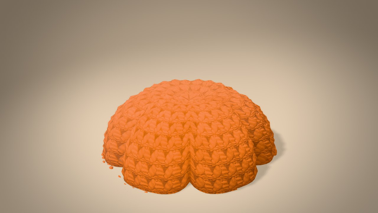 Mini Jack-o'-Lantern in 3D: halfway