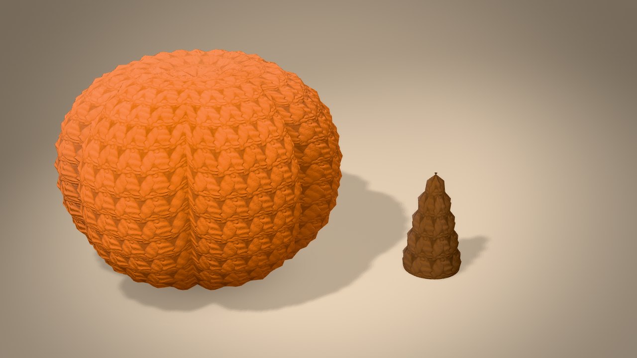 Mini Jack-o'-Lantern in 3D: every piece
