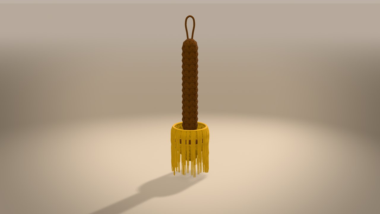 Mini Witch Broom in 3D: from the back