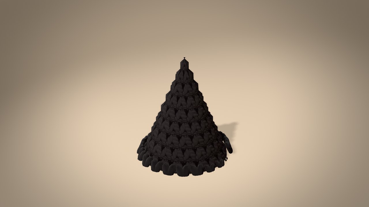 Mini Witch Hat Ornament in 3D: halfway