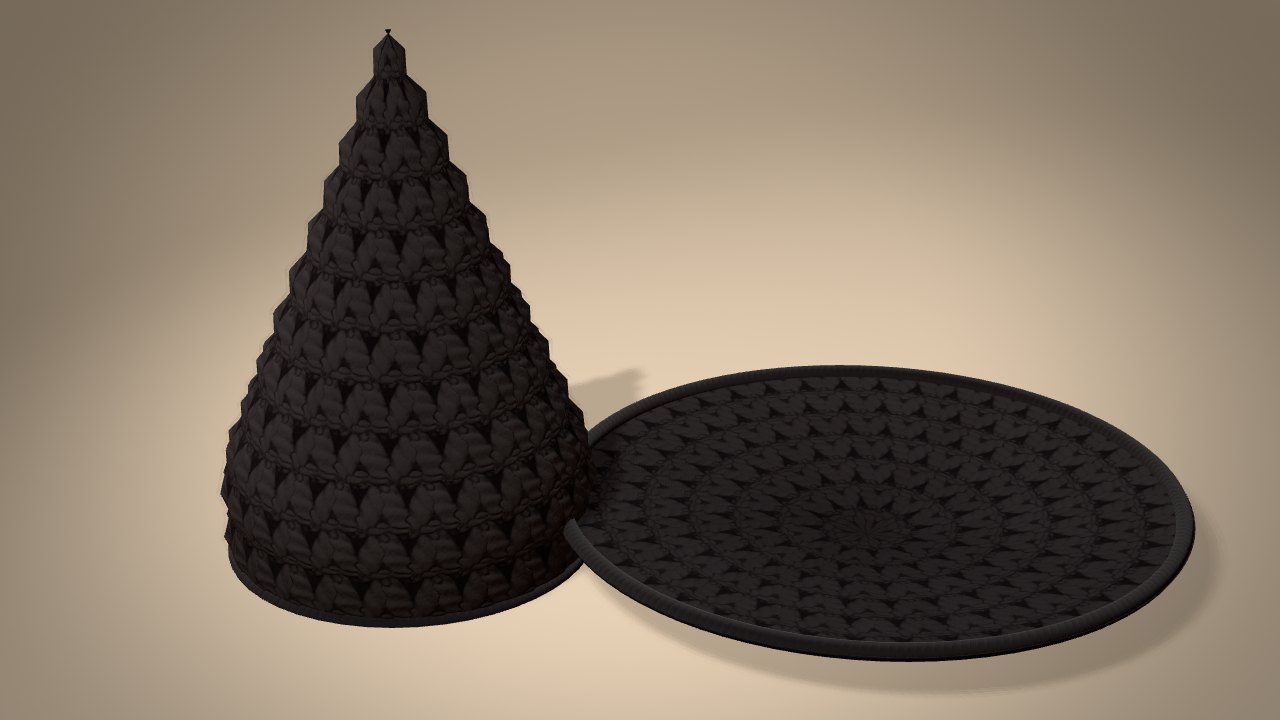 Mini Witch Hat Ornament in 3D: every piece