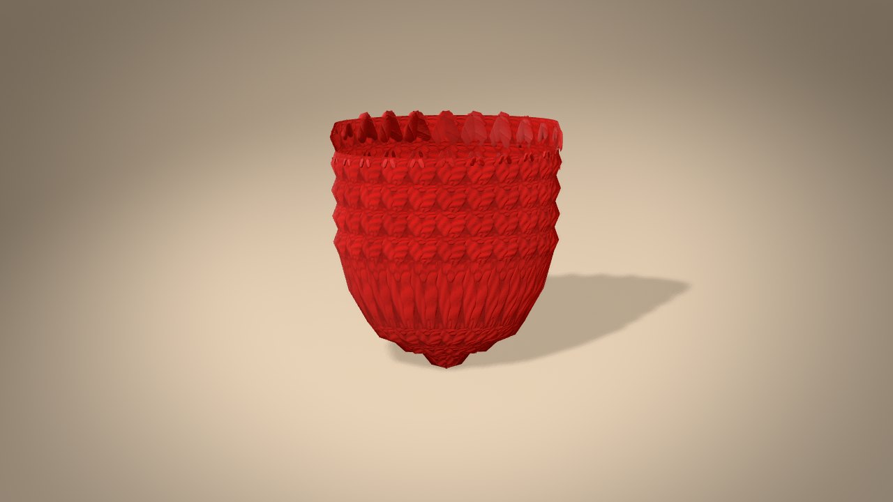 Mitten Ornament in 3D: halfway