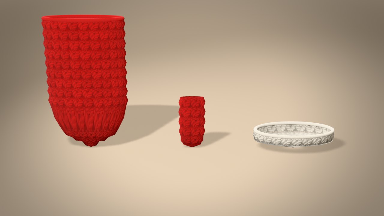 Mitten Ornament in 3D: every piece