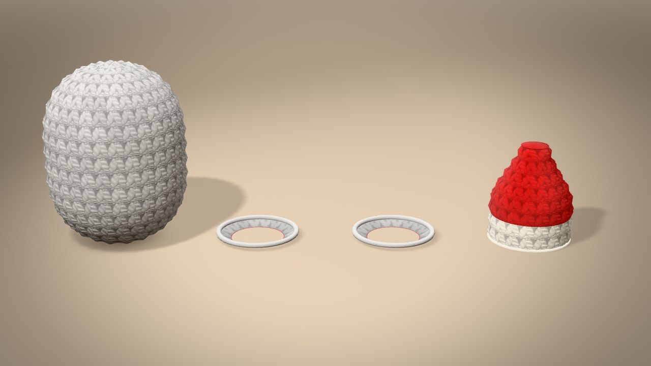 Mouse in a Hat in 3D: every piece