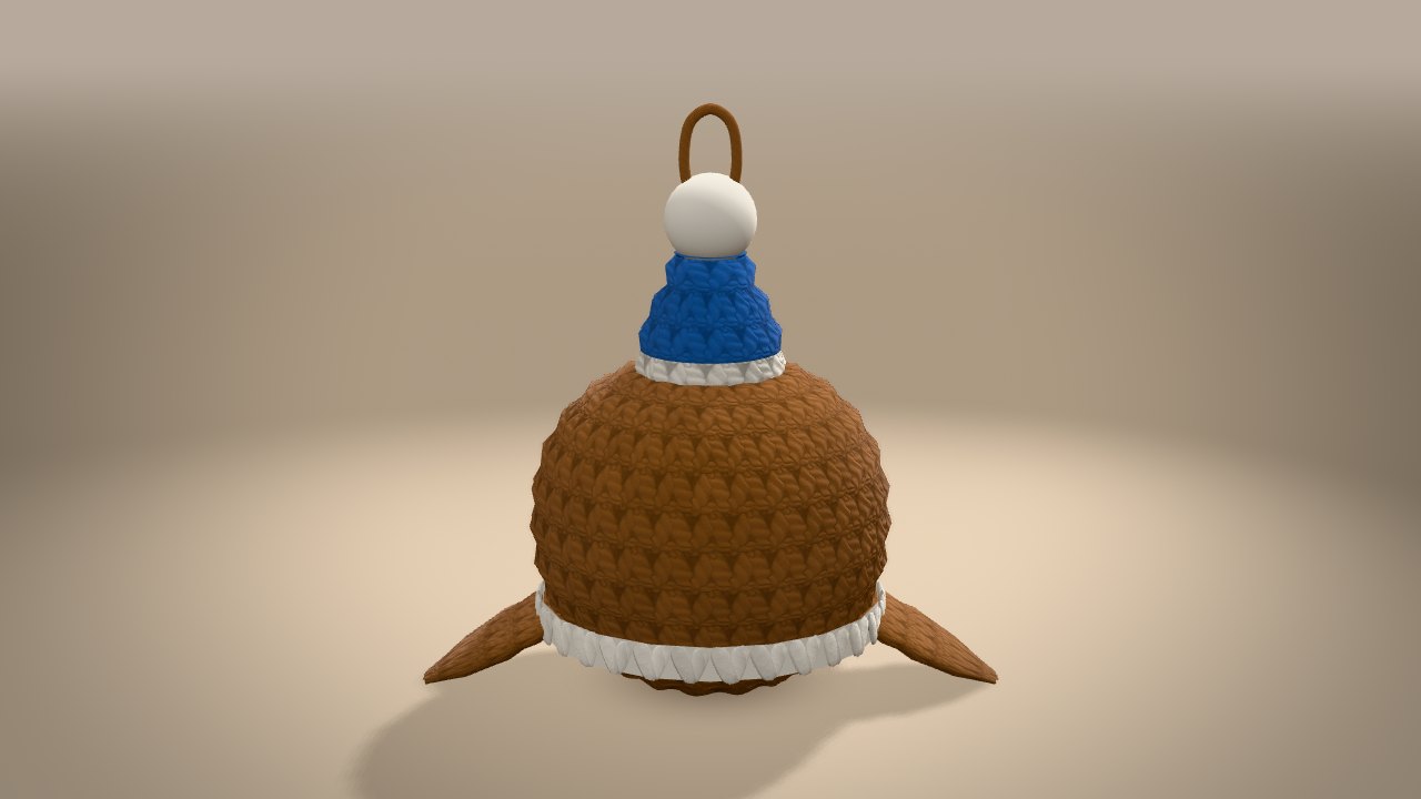 Owl in a Hat in 3D: from the back