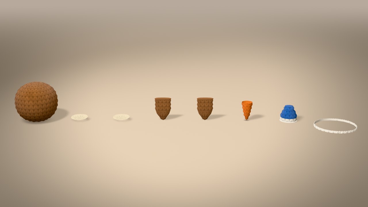 Owl in a Hat in 3D: every piece